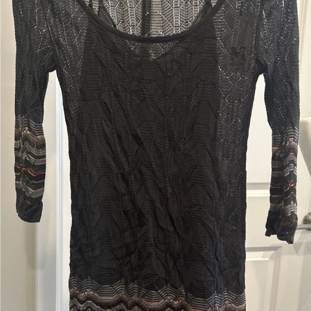 Missoni Elegant Black Lightweight Long Sleeve Dress size 38